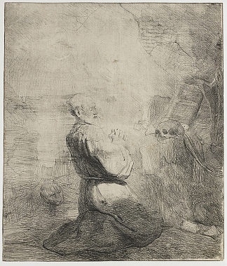 圣杰罗姆跪下 St. Jerome kneeling (1630)，伦勃朗