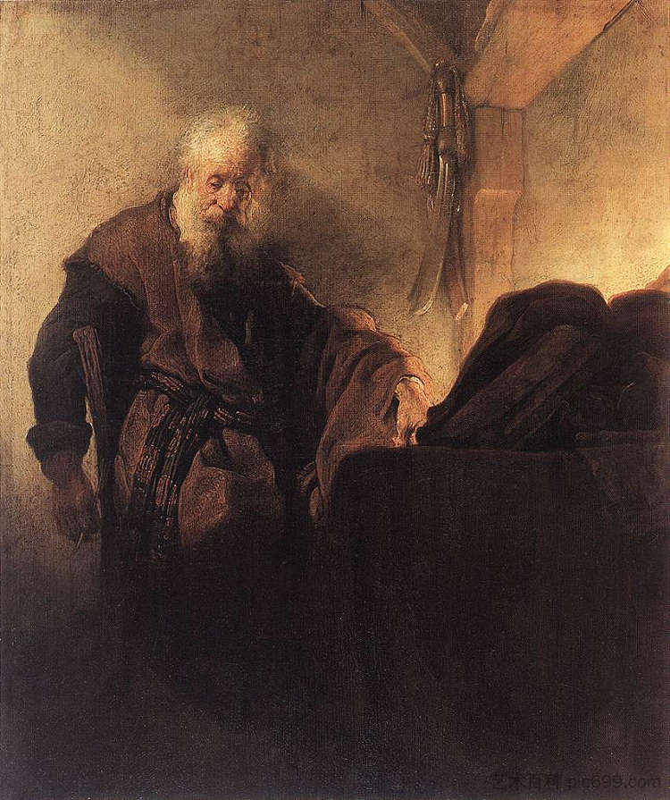 圣保罗在他的写字台上 St. Paul at his Writing Desk (1629 - 1630),伦勃朗