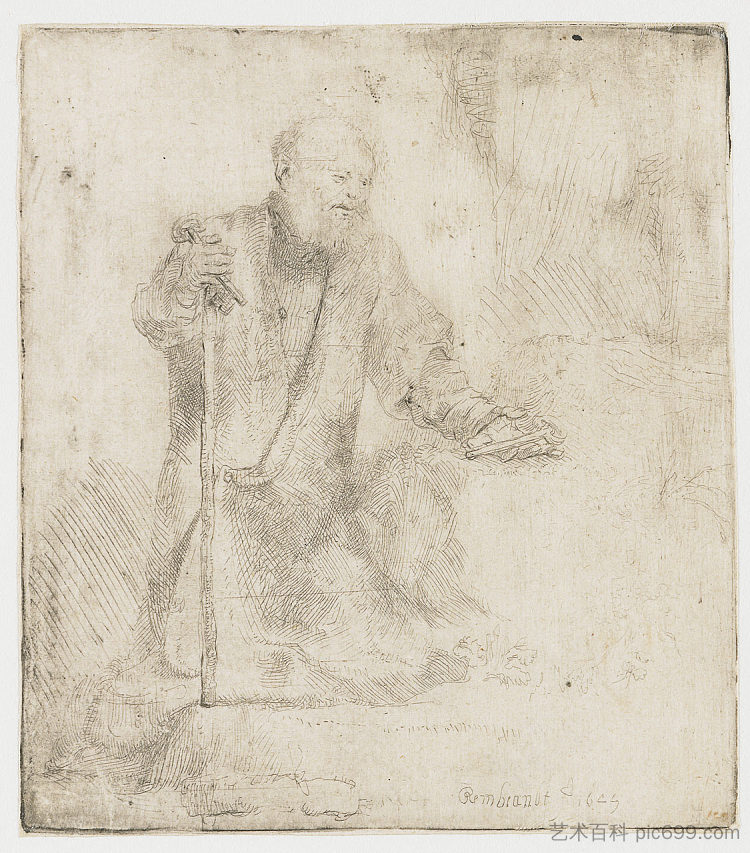 圣彼得在忏悔 St. Peter in penitence (1645),伦勃朗