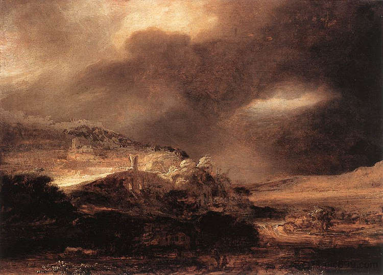 暴风雨景观 Stormy Landscape (1638)，伦勃朗