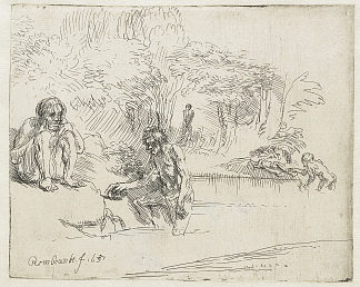 的游泳者 The bathers (1651)，伦勃朗