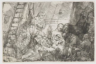 马厩里的割礼 The circumcision in the stable (1654)，伦勃朗