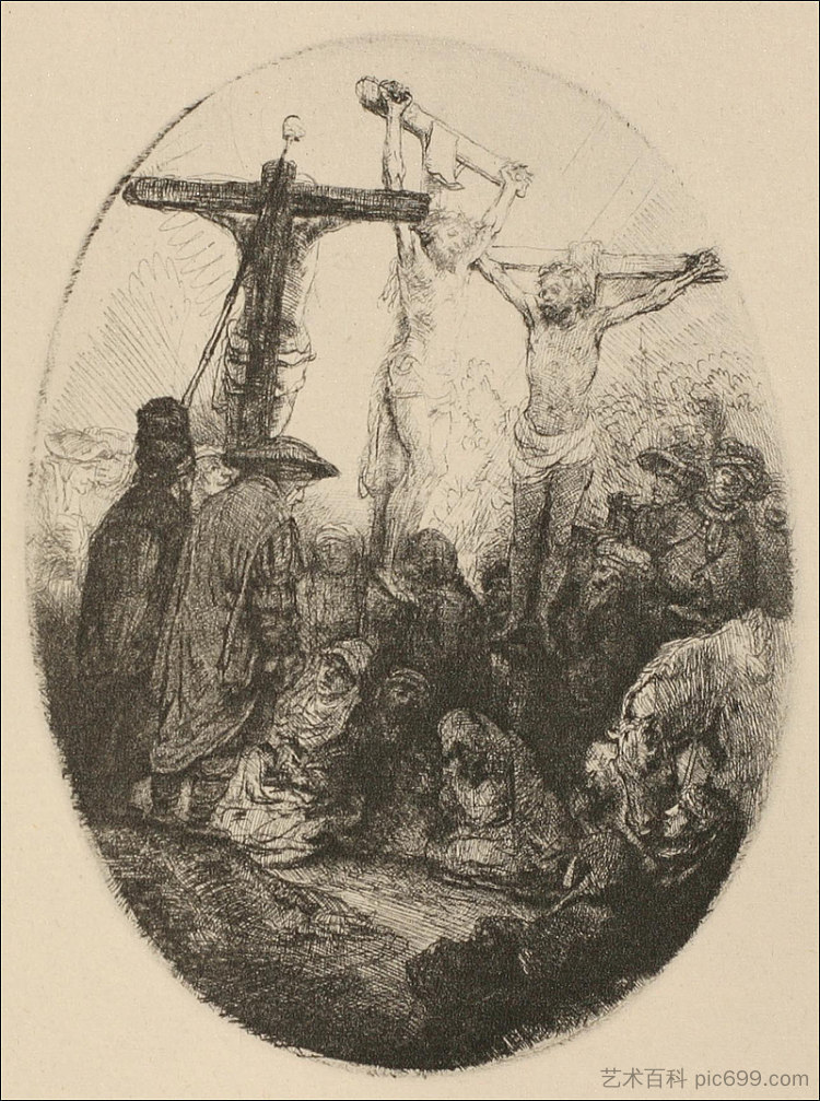 十字架是一块椭圆形的板 The Crucifixion an Oval Plate (1640),伦勃朗