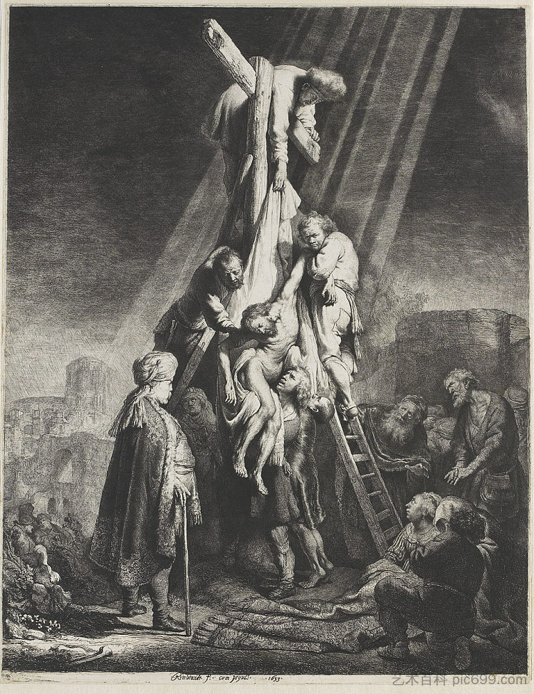 从十字架上下来 The descent from the cross (1633),伦勃朗