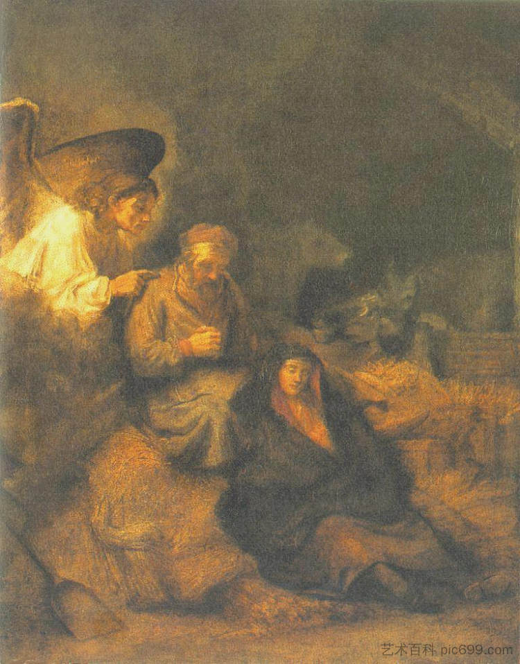 圣约瑟夫之梦 The Dream of St. Joseph (1650 - 1655)，伦勃朗