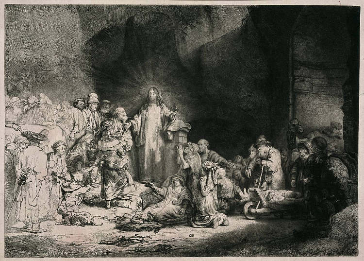 百盾印 The Hundred Guilder Print (c.1643 - c.1650)，伦勃朗