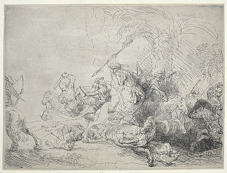 大型狮子狩猎 The large lion hunt (1641)，伦勃朗