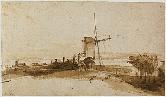 布劳伍德河上的磨坊 The Mill on the Het Blauwhoofd (c.1650)，伦勃朗