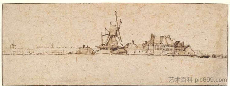 小磨坊 The Little Mill (c.1654),伦勃朗
