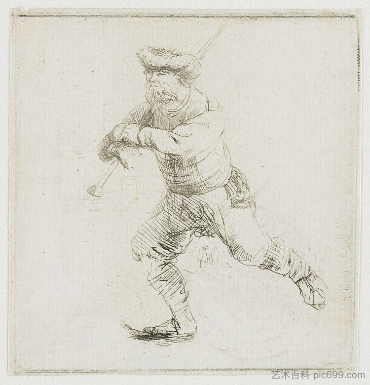 溜冰者 The skater (1639)，伦勃朗