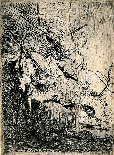 小狮子狩猎 The Small Lion Hunt (c.1629 - c.1630),伦勃朗