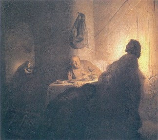 以马忤斯的晚餐 The Supper at Emmaus (1629)，伦勃朗