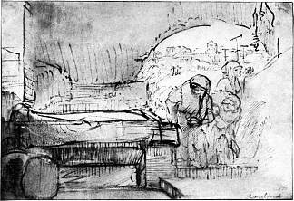 墓前的三个玛利亚 The three Marys at the tomb (c.1655)，伦勃朗