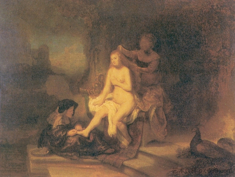 芭丝谢芭的厕所 The Toilet of Bathsheba (1643),伦勃朗
