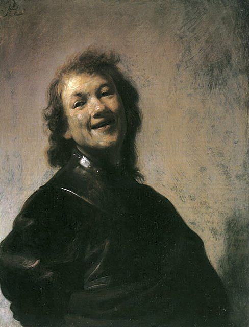 年轻的伦勃朗 饰 笑哲学家德谟克利特 The Young Rembrandt as Democritus the Laughing Philosopher (c.1628 - 1629)，伦勃朗