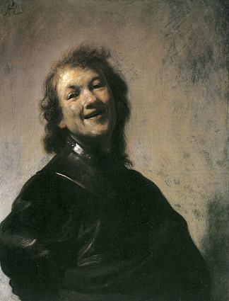 年轻的伦勃朗 饰 笑哲学家德谟克利特 The Young Rembrandt as Democritus the Laughing Philosopher (c.1628 – 1629)，伦勃朗