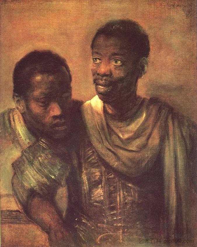 两个黑人 Two Negroes (1661)，伦勃朗