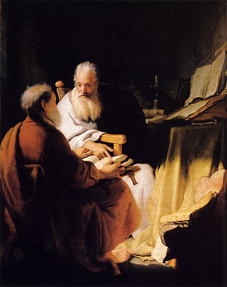 两位老人争执 Two Old Men Disputing (c.1628)，伦勃朗