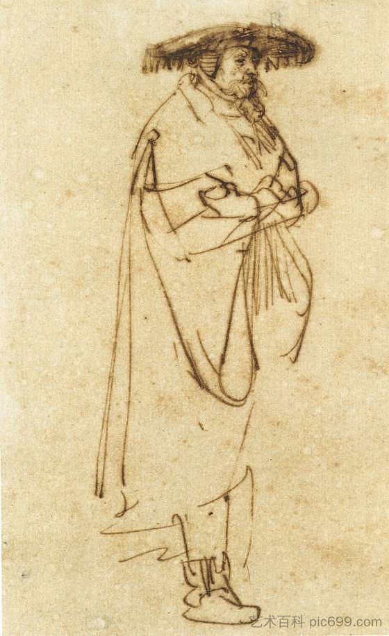 宽帽檐 Widebrim (1632 - 1639)，伦勃朗