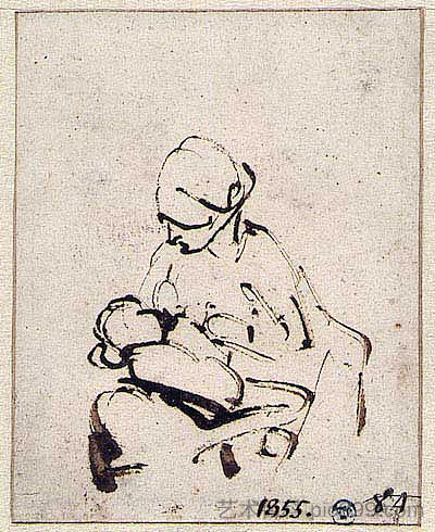 Woman suckling a child Woman suckling a child,伦勃朗