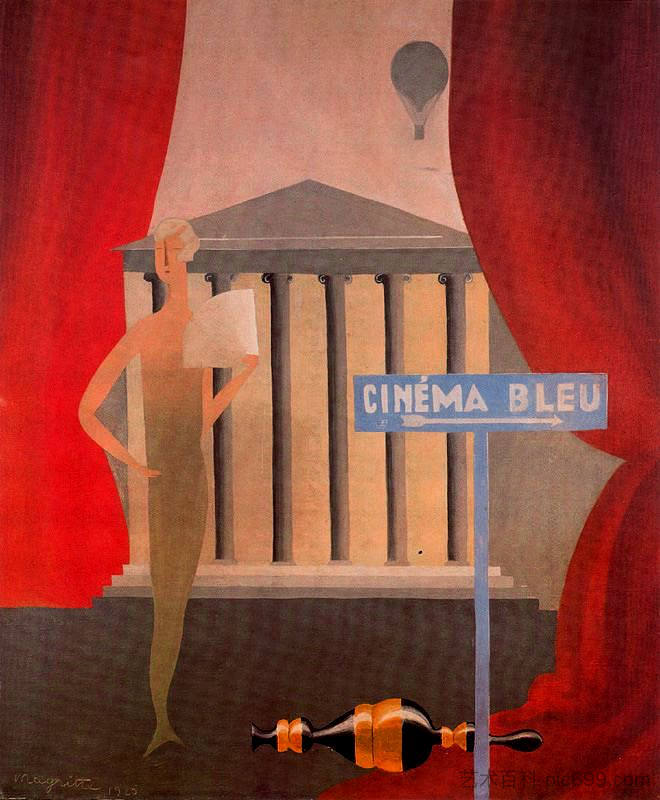 蓝色电影院 Blue cinema (1925; Brussels,Belgium  )，勒内·马格里特