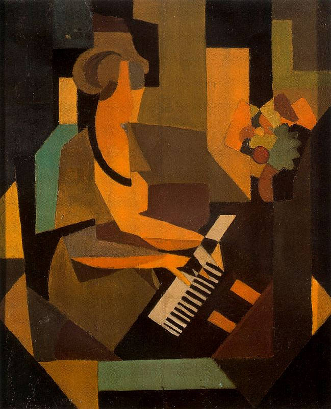 乔吉特在钢琴 Georgette at the Piano (1923; Brussels,Belgium  )，勒内·马格里特