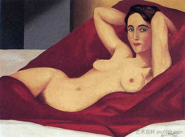 斜倚裸体 Reclining nude (1925; Brussels,Belgium  )，勒内·马格里特