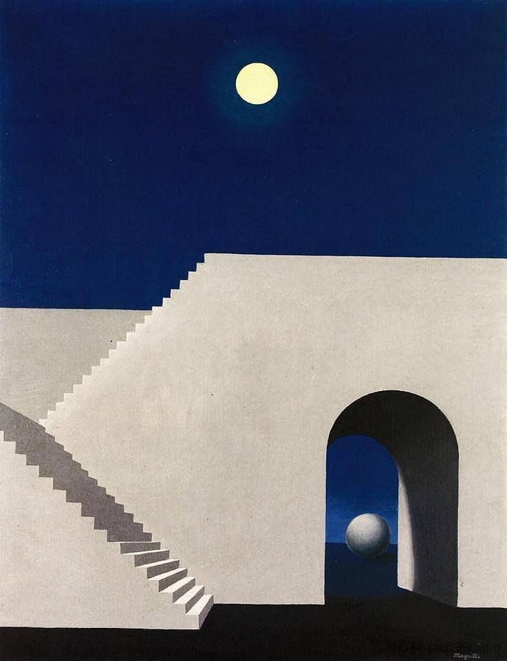 月光建筑 Architecture au clair de lune (1956; Belgium  )，勒内·马格里特