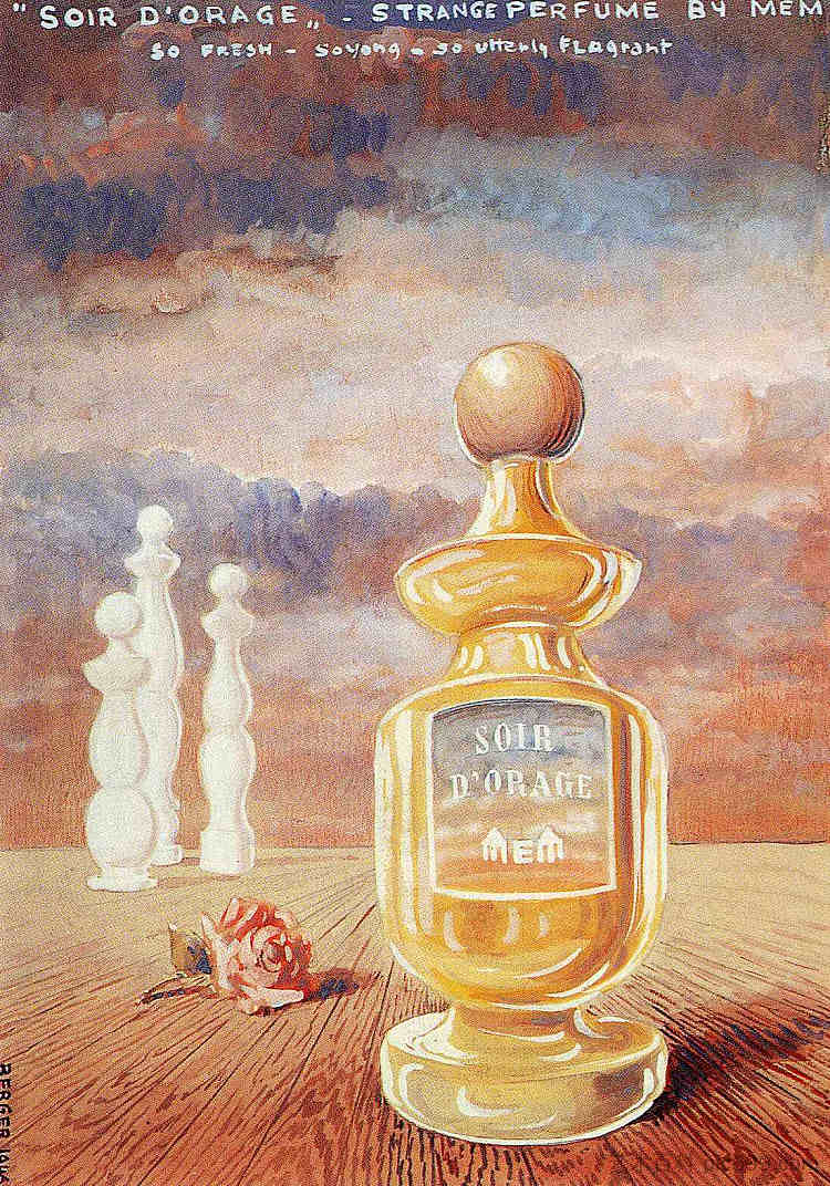 暴风雨的夜晚，奇怪的香水由mem Soir d'orage, strange perfume by mem (c.1946; Brussels,Belgium  )，勒内·马格里特