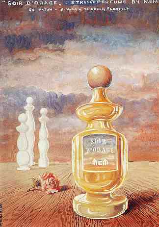 暴风雨的夜晚，奇怪的香水由mem Soir d’orage, strange perfume by mem (c.1946; Brussels,Belgium                     )，勒内·马格里特