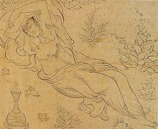 斜躺的女人 Reclining woman (1595)，瑞沙·阿巴西