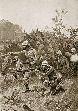 英军在阿散蒂战役中的推进 Advance of the British Force in the Ashanti Campaign (c.1873)，小理查德·卡顿·伍德维尔
