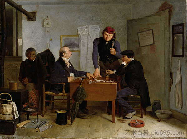 纸牌玩家 The card players (1846)，理查德·卡顿·伍德维尔