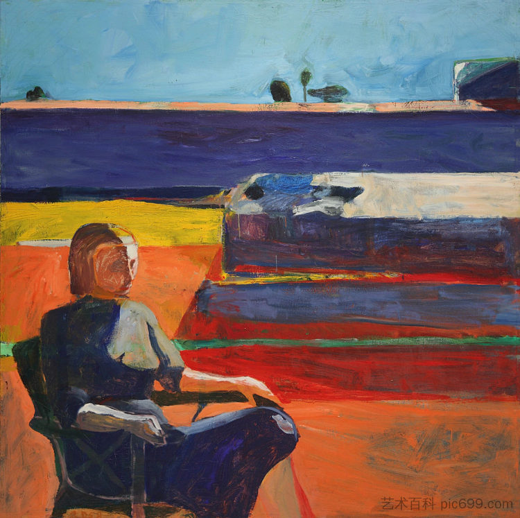 门廊上的女人 Woman on Porch (1958),理查德德·迪本科恩