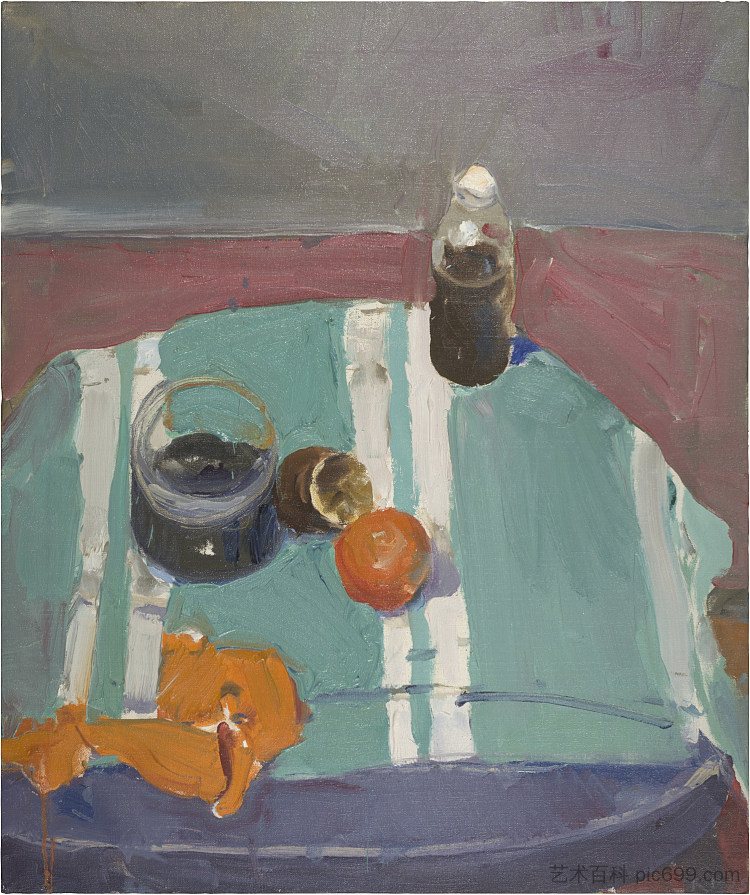 静物与橙皮 Still Life with Orange Peel (c.1955)，理查德德·迪本科恩