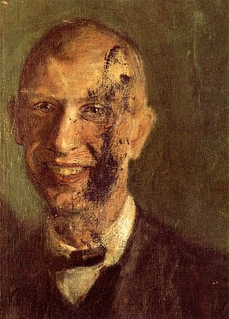 全长微笑自画像的片段，细节 Fragment of a smiling self-portrait at full length, detail (c.1904)，理查德德·盖斯特尔