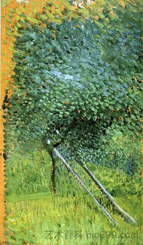 带梯子的树 Tree with Ladder (1907)，理查德德·盖斯特尔