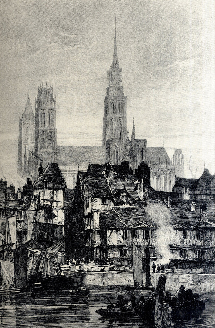 大教堂前视图 Front view of the Cathedral (1822; United Kingdom  )，理查德德·帕克斯·伯宁顿