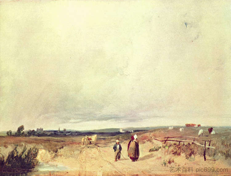 诺曼底场景 Scene in Normandy (c.1823; France  )，理查德德·帕克斯·伯宁顿