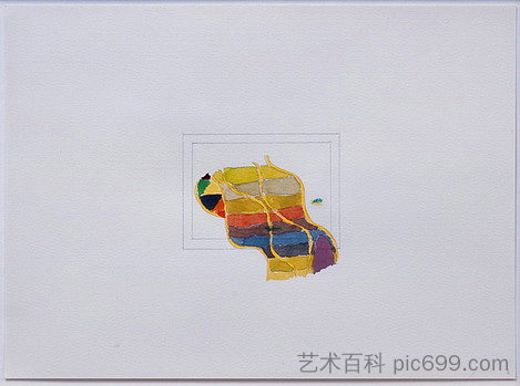 黄色和绿色主题（用于垂直墙） Theme with Yellow and Green (for a vertical wall) (1990)，理查德德·塔特尔