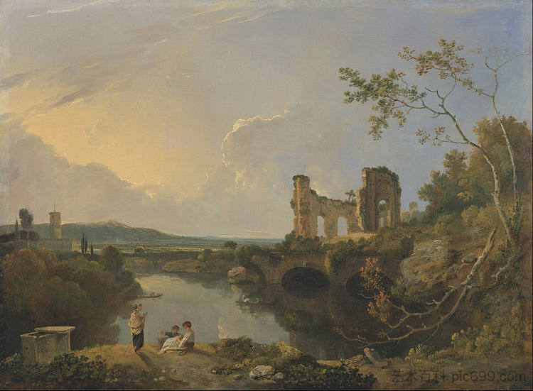 意大利风景（上午） Italian Landscape (Morning) (1765)，理查德德·威尔逊