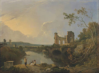 意大利风景（上午） Italian Landscape (Morning) (1765)，理查德德·威尔逊