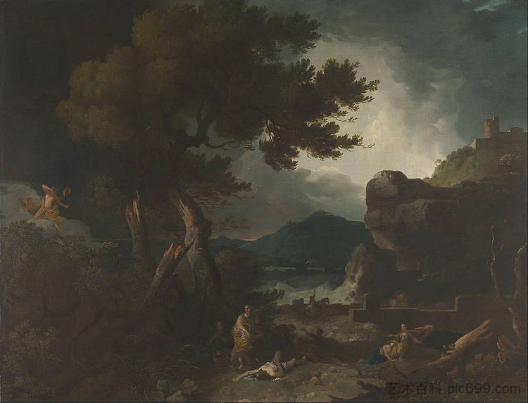 尼奥贝孩子的毁灭 The Destruction of Niobe's Children (1760)，理查德德·威尔逊