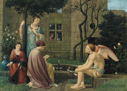 读爱,他在身边 Reading of Love, He being by (1874),罗伯特·贝特曼
