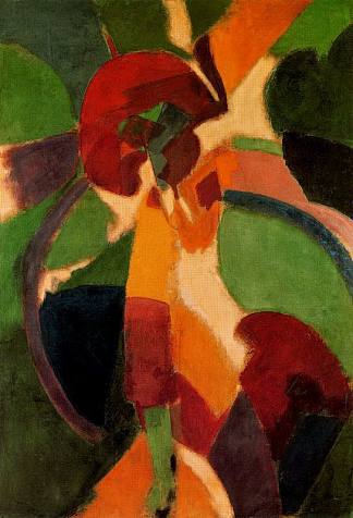 带伞的女人。巴黎人 Woman with umbrella. The Parisian (1913)，罗伯特·德劳内