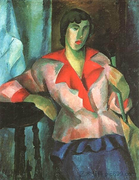 粉红色女人的肖像 Portrait of a Woman in Pink (1914)，罗伯特·福克