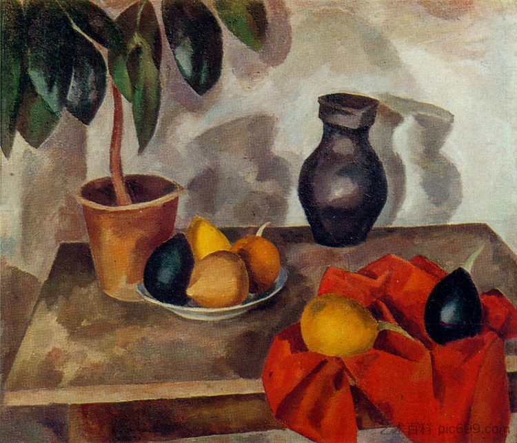 静物与榕树 Still Life with a Ficus (1913)，罗伯特·福克