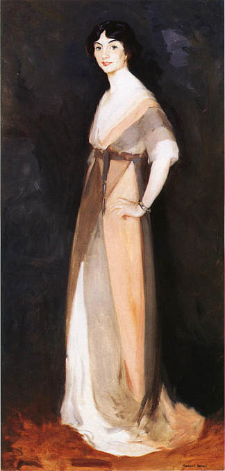 玫瑰和灰色的女孩。卡梅尔·怀特小姐 Girl in Rose and Gray. Miss Carmel White (1911)，罗伯特·亨利