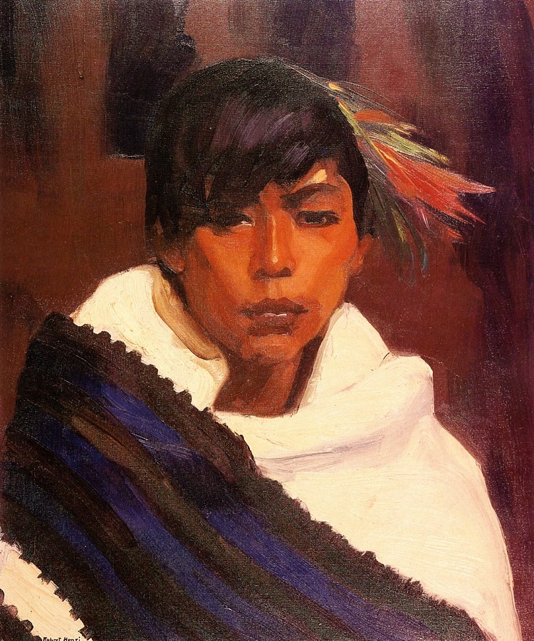 里卡多，圣伊尔德丰索的印第安人 Ricardo, Indian of San Ildefonso (1916)，罗伯特·亨利