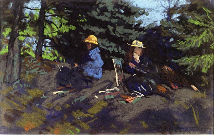 树林里的素描者 Sketchers in the Woods (1918),罗伯特·亨利